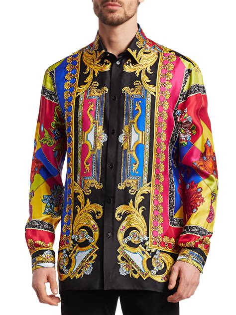 mens vintage versace silk shirts|versace collection men shirt.